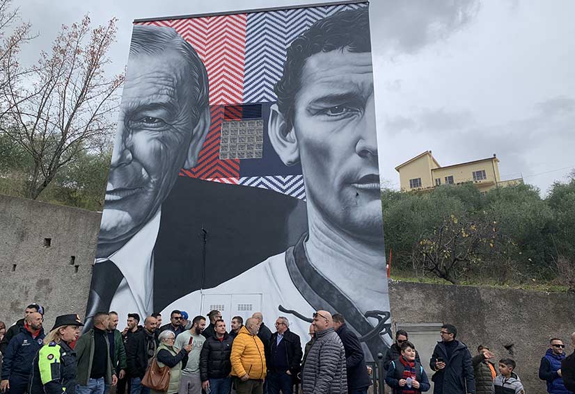 Ozieri, inaugurato questa mattina il murale dedicato a Gigi Riva 1 Murale Gigi Riva