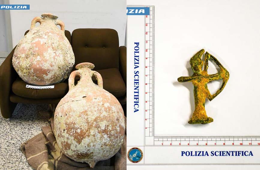 Oristano, droga e reperti archeologici in casa: denunciato un insospettabile 1 Reperti archeologici sequestrati a Oristano