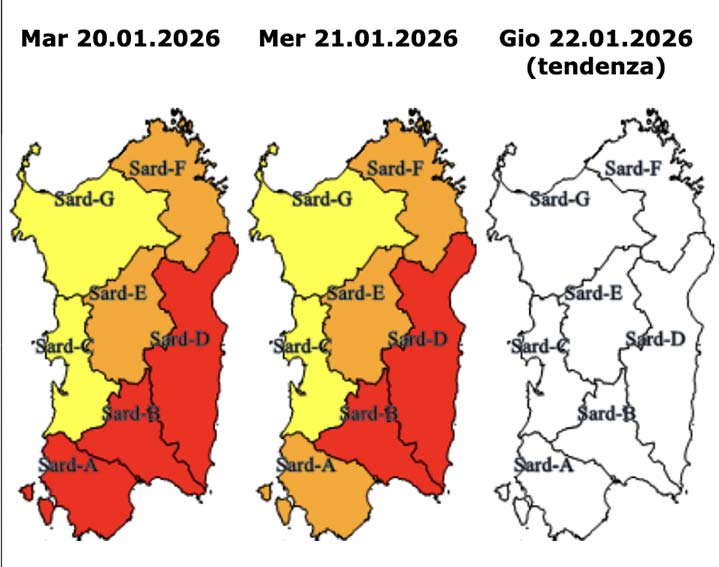 Allerta rossa maltempo Sardegna