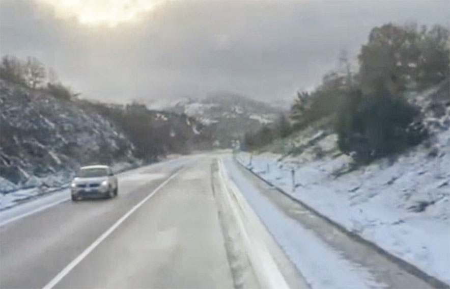 Neve e ghiaccio in Sardegna, Anas al lavoro con uomini e mezzi spazzaneve e spargisale 1 Neve Sardegna Statale 389