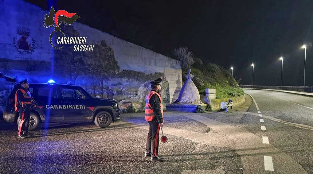 Sassari. Controlli dei Carabinieri nel fine settimana, 3 arresti e 5 denunce 1 Posto di blocco Carabinieri Sassari