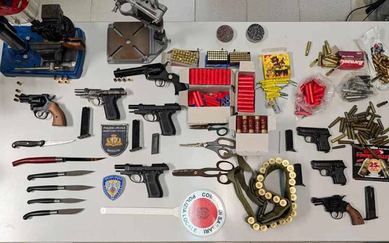 Armi sequestrate Polizia Locale sassari