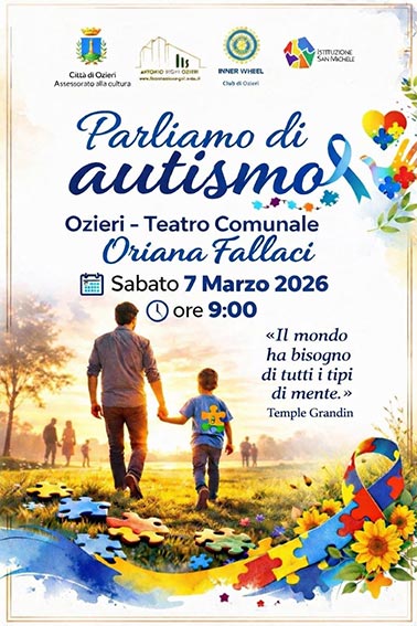 Ozieri, Inner Wheel e Istituto "Segni" insieme per parlare di Autismo 2 Locandina autismo inner Wheel