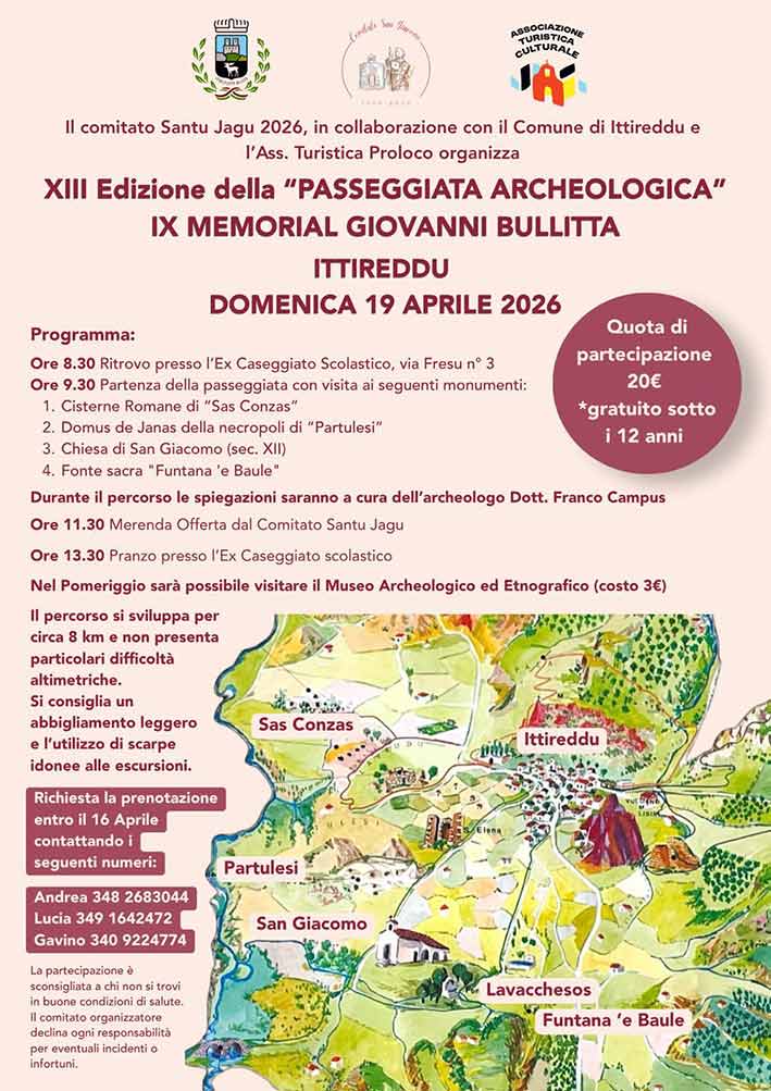 Ittireddu, in programma domenica la 13ª edizione della Passeggiata archeologica 2 locandina ittireddu