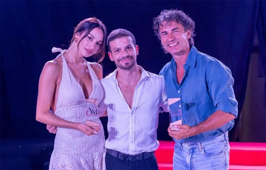 Alessandro Mnaca con Kledi e Francesca Tocco