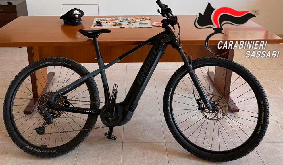 Ozieri, arrestato a Chilivani un 30enne per furto e ricettazione 2 Bicicletta elettrica rubata Chilivani