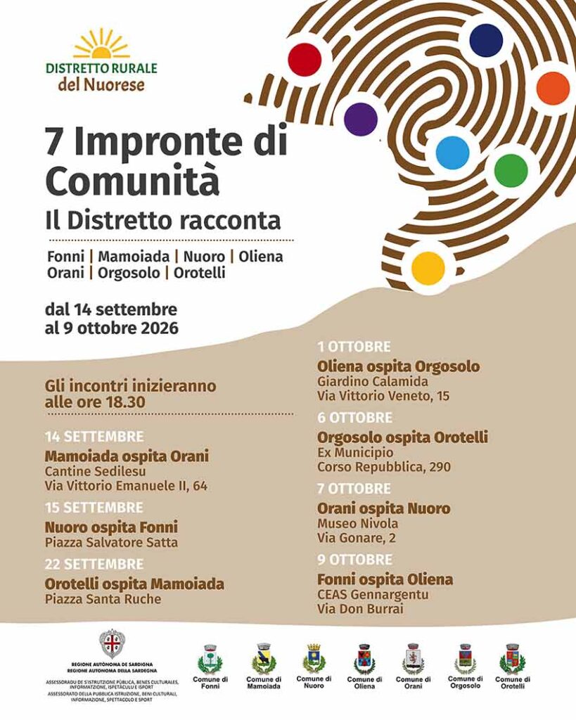 Parte da Mamoiada il viaggio di “7 Impronte di Comunità” 2 Locandina Impronte Mamoiada