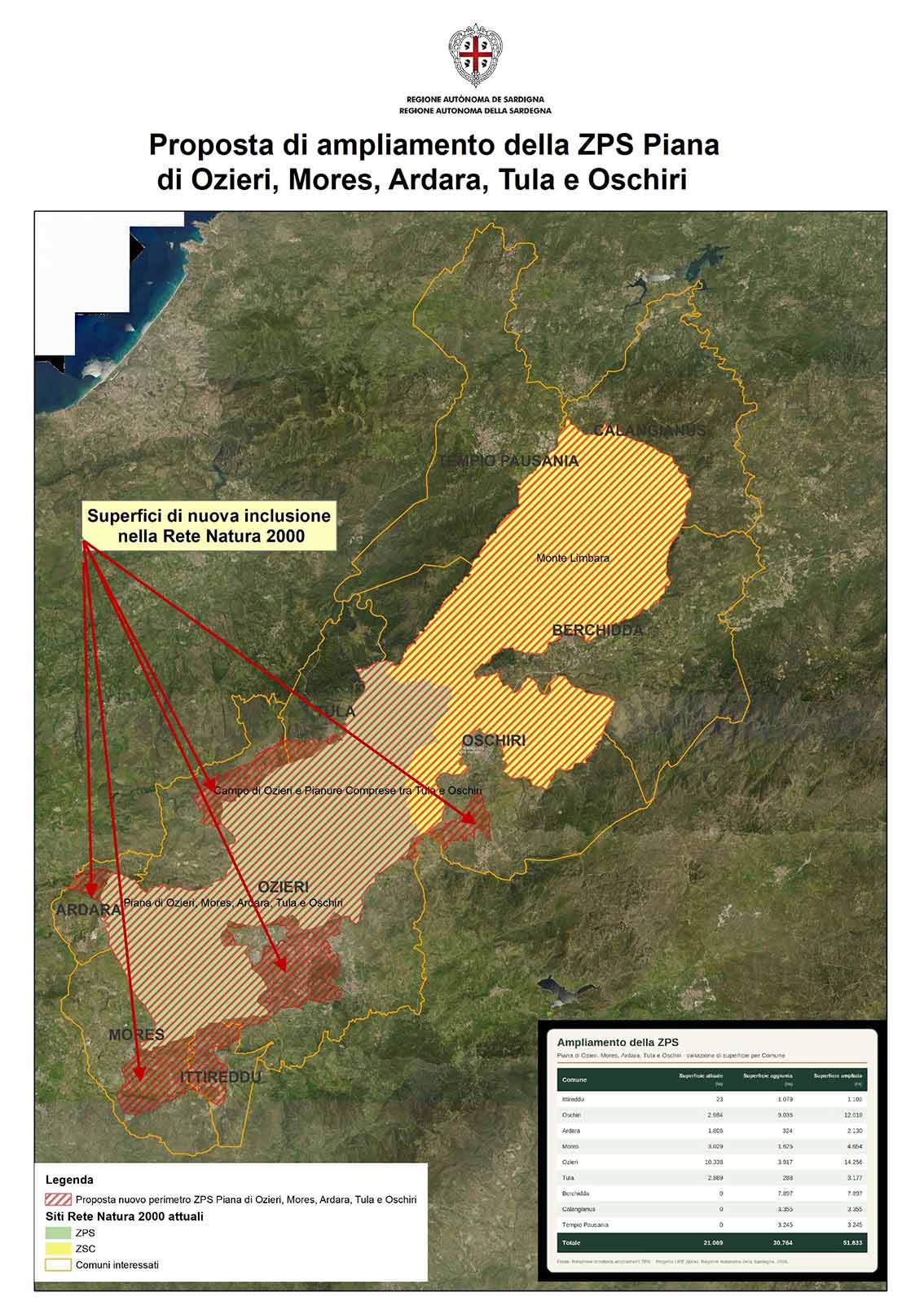 Tutela di habitat e specie di interesse comunitario, la Sardegna amplia le ZPS tra Ozieri, Bosa e Sassari 5 Ozieri 2