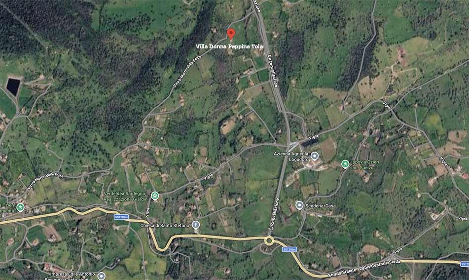 Mappa Villa Donna Peppina Tola